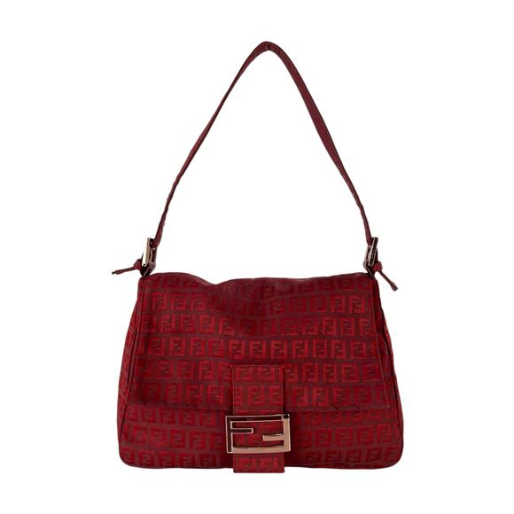 Fendi Zucchino Red Mama Baguette Bag - Picture 1 of 8